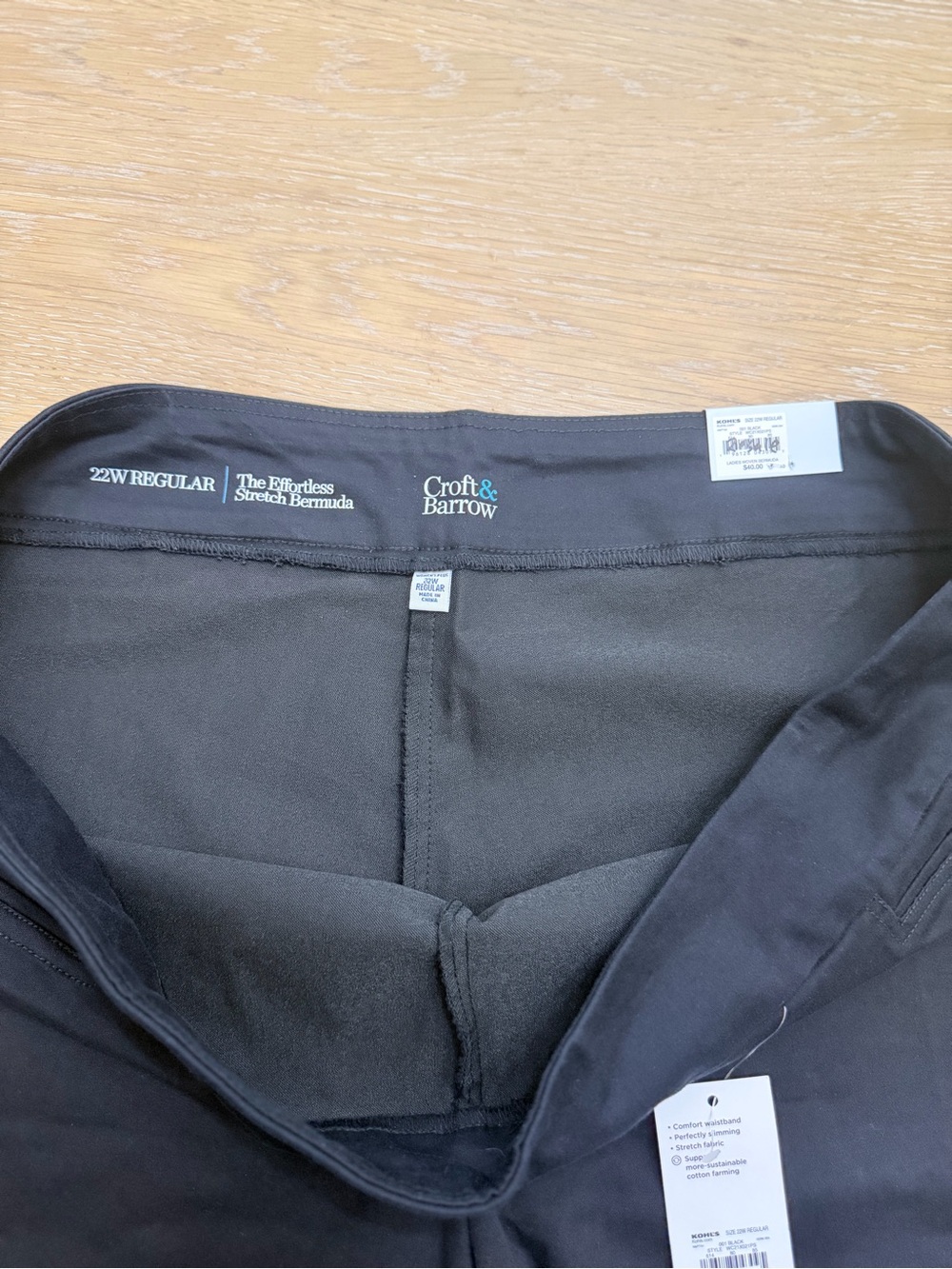 NWT Croft & Barrow Effortless Stretch Bermuda Shorts Black Plus Size 22W - Picture 8 of 9